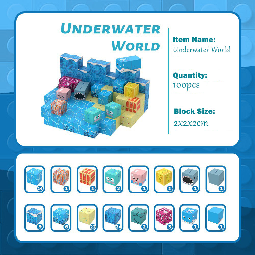 Ocean World Magnetic Building Blocks – 150-Piece Underwater Adventure Set