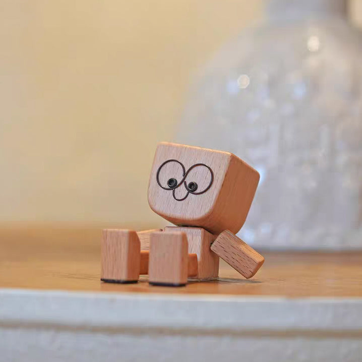 Free Shipping Swinging Wooden Man for Car | Magnetic Changeable Face Decor