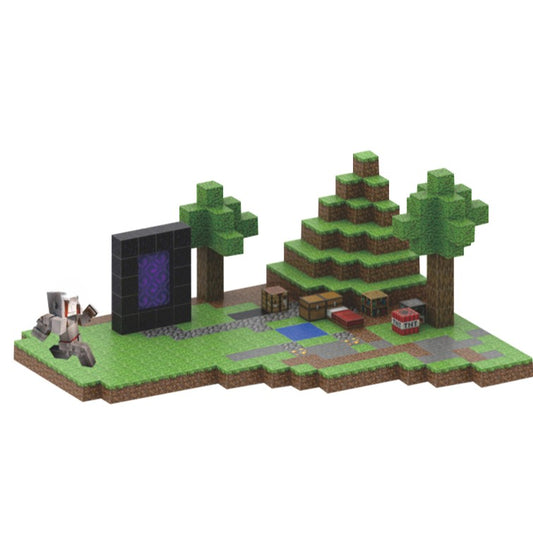 Magnetic cubes for kids | 384PCS Builds Mine Magnet World Jungle Teleport model set- Magnetic Toys