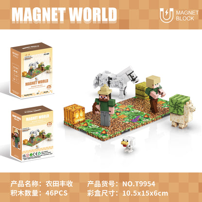 Magnetic World Magnetic doll Animal building blocks Magnetic building blocks various states children's educational magnetic toys