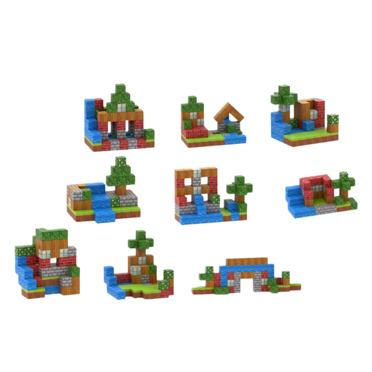 3D Magnetic Building Blocks – 3 Themed Sets for Kids