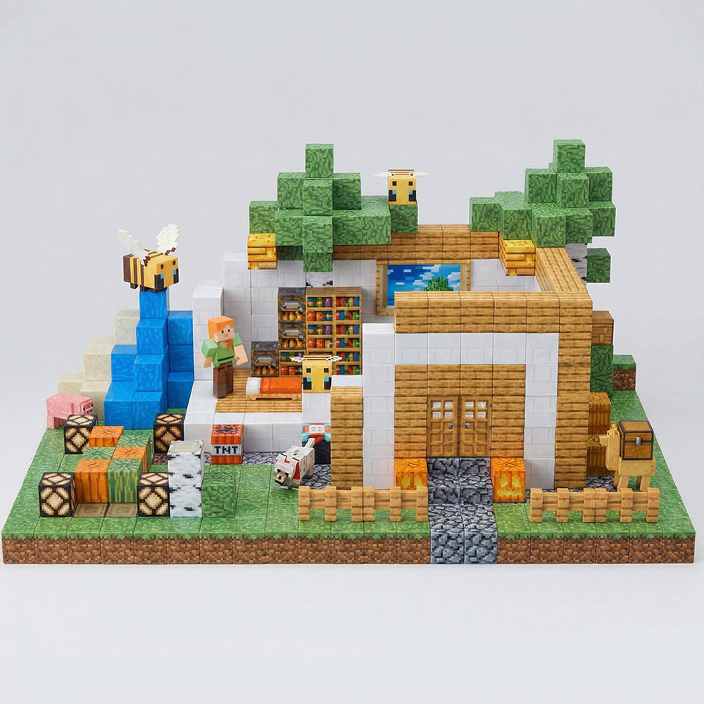 Adventure Blocks Magnetic Building Set – Pixel Style Blocks for Kids