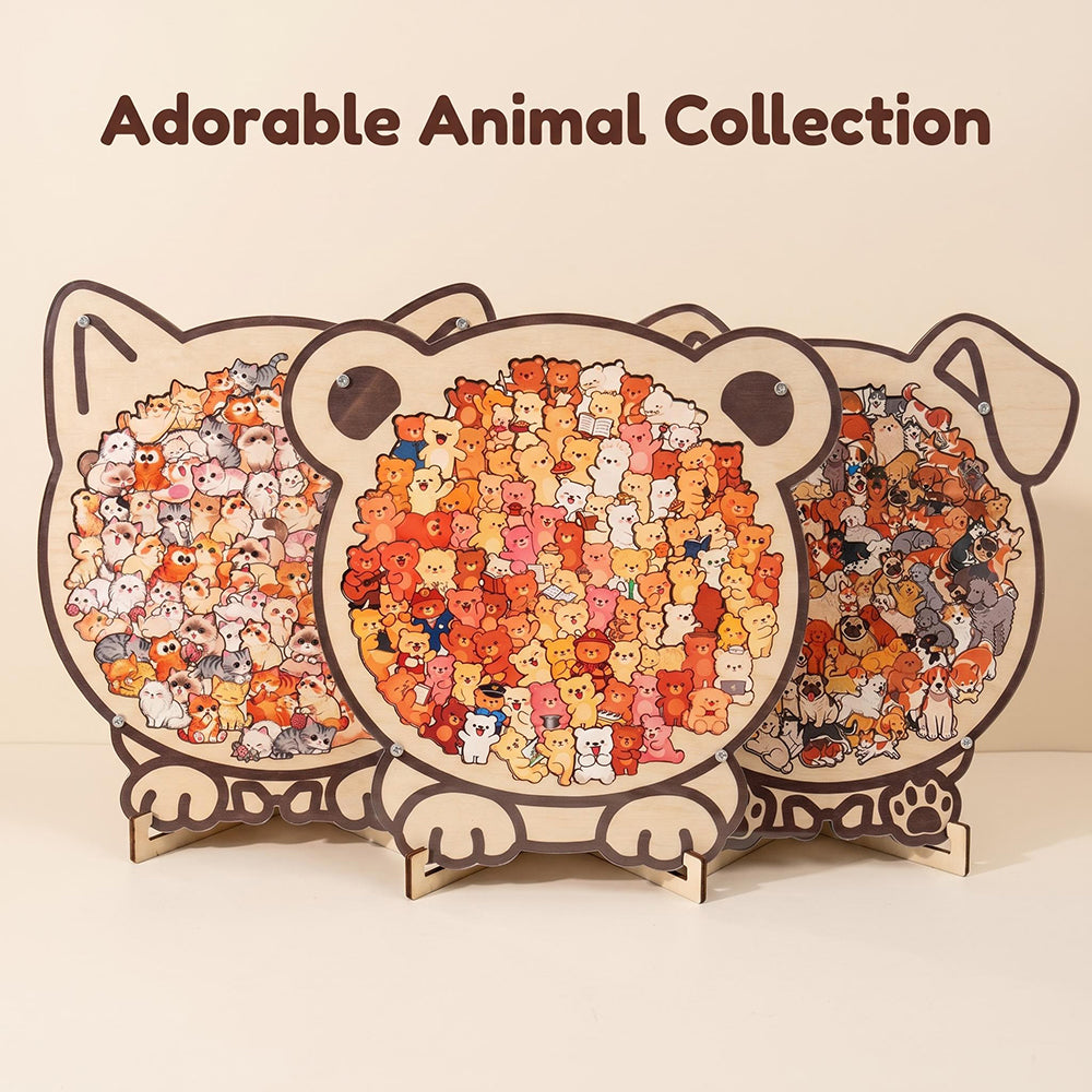 Charming Animal Shape Wooden Jigsaw Puzzles - Fun & Decorative for All Ages!