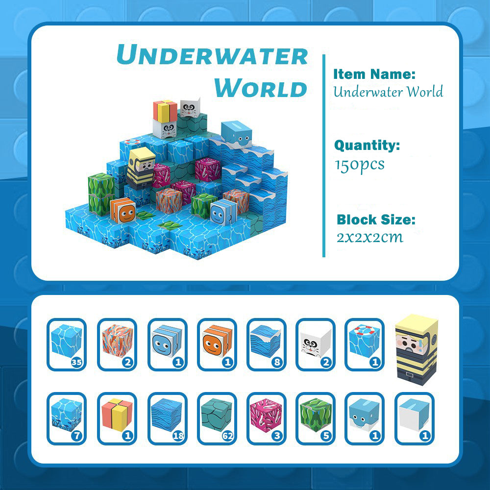 Ocean World Magnetic Building Blocks – 150-Piece Underwater Adventure Set
