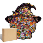 Halloween Witch Hat Wooden Puzzle – 127-Piece DIY Decor