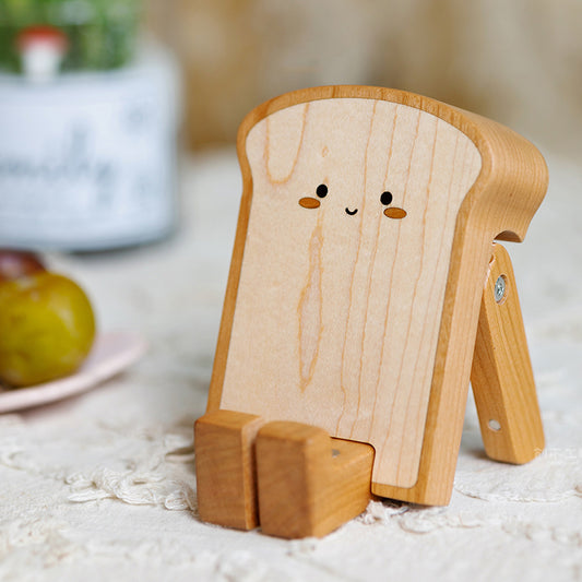 Free Shipping Toast Bread Phone Holder - Cute Wooden Stand with Magnetic retractable function
