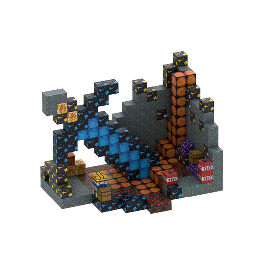 Magnetic Blocks 320pcs | Dark Swordsman's Mines Magnetic Cube Kit for kids 3+