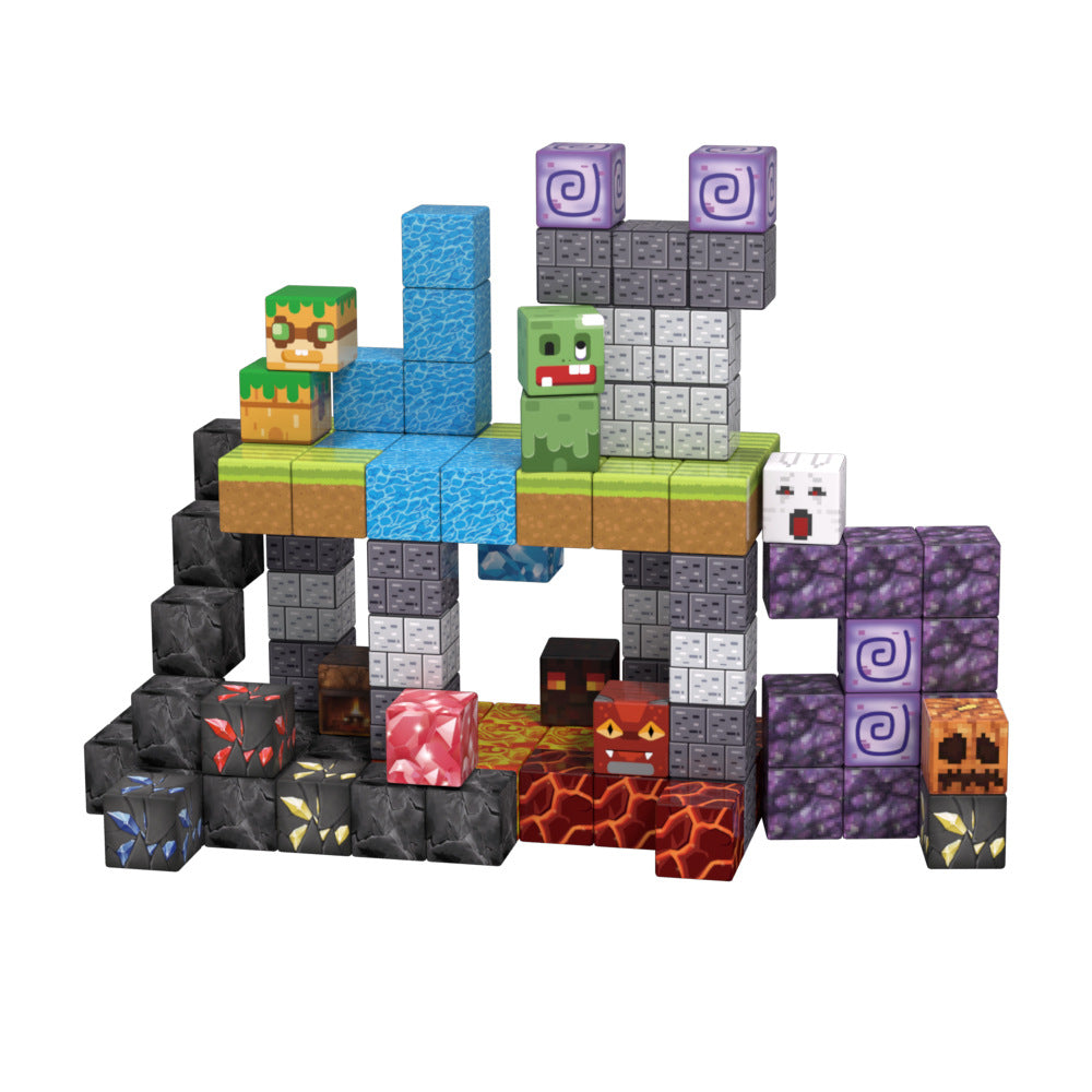 🔥 Lava Theme Magnetic Blocks - Volcanic STEM Building Set