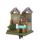 Fantasy twin-tower house built with magnetic building blocks
