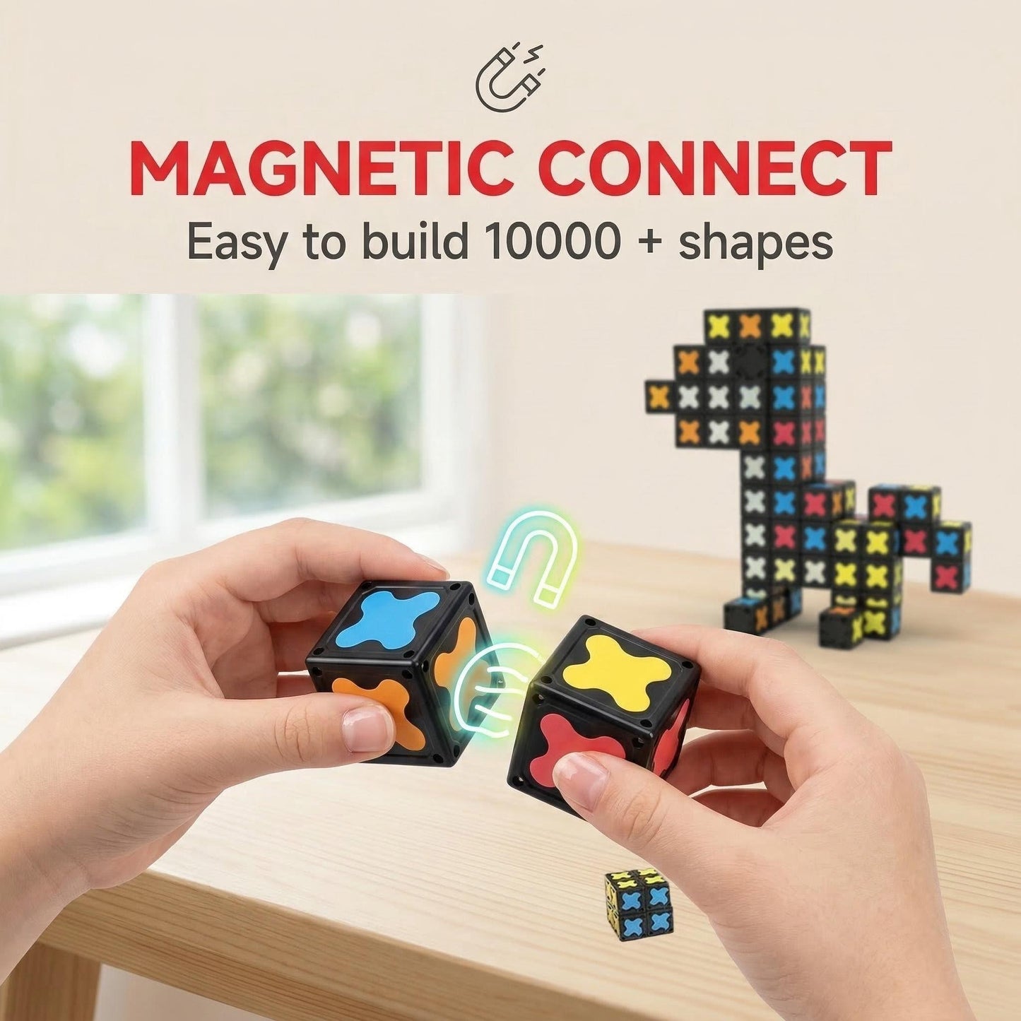 Free Shipping Glow Magnetic Building Blocks with Spinner - STEM Learning Toy