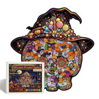 Halloween Witch Hat Wooden Puzzle – 127-Piece DIY Decor