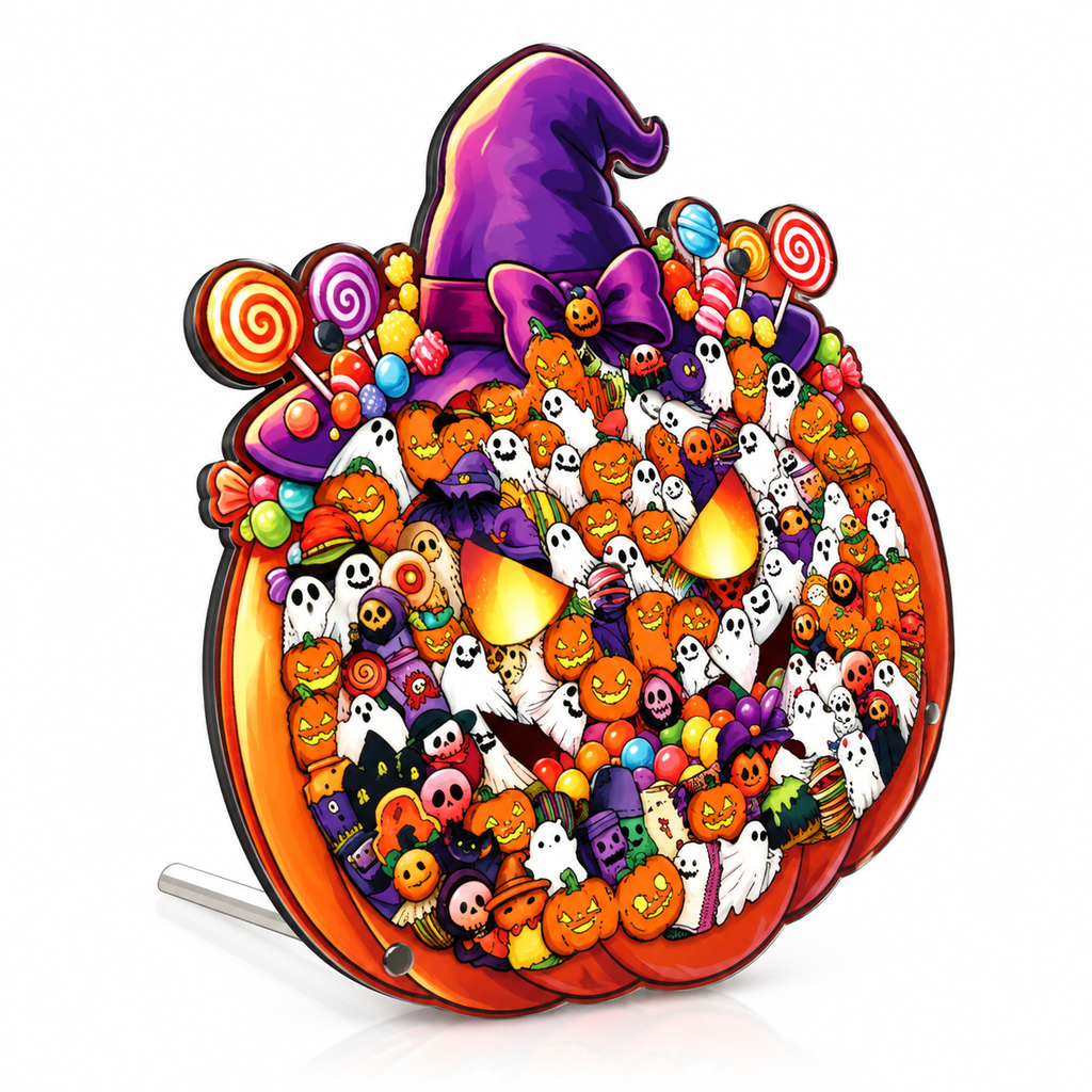Halloween Pumpkin Wooden Puzzle – 119-Piece DIY Decor
