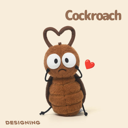 Cockroach Plush Toy - Cute Insect Plushie with Big Eyes