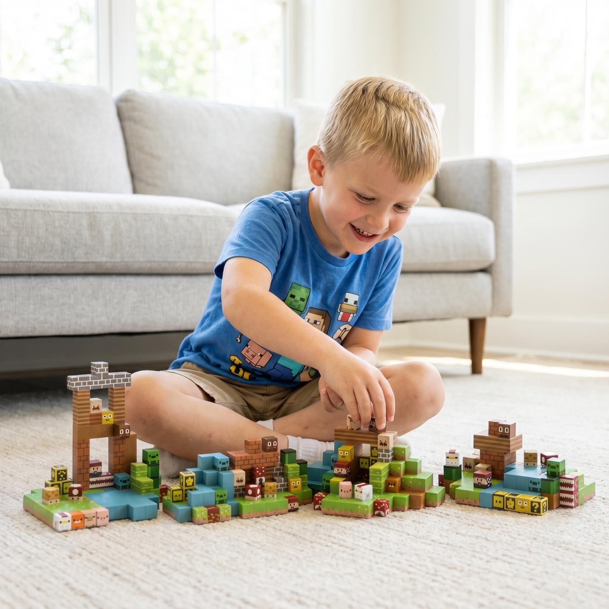 Pixel Adventure Building Set – 120-Piece Magnetic Blocks for Creative Play