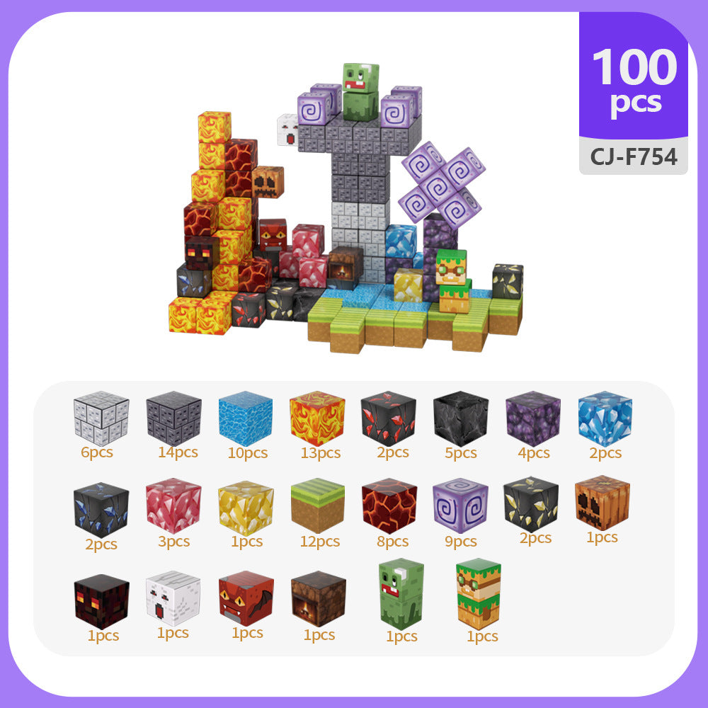 🔥 Lava Theme Magnetic Blocks - Volcanic STEM Building Set