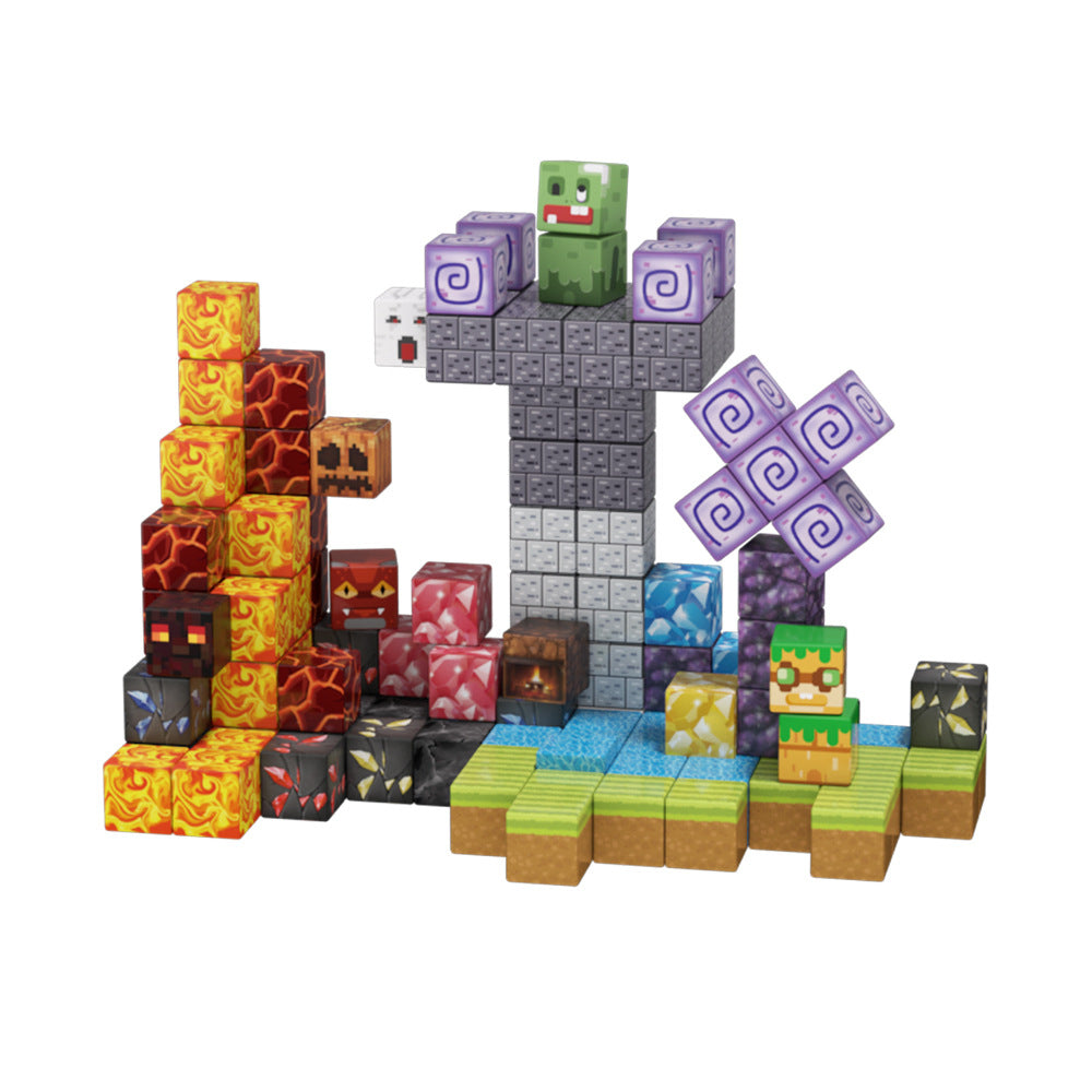 🔥 Lava Theme Magnetic Blocks - Volcanic STEM Building Set