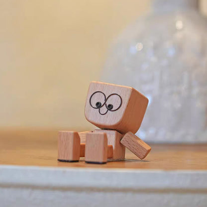 Free Shipping Swinging Wooden Man for Car | Magnetic Changeable Face Decor