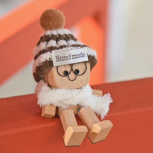 Free Shipping Shaking Feet Wooden Doll with magnetic expression accessories for decoration