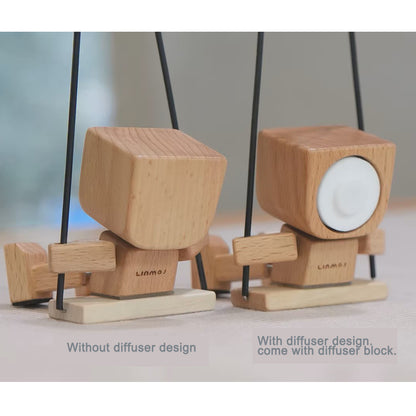 Free Shipping Swinging Wooden Man for Car | Magnetic Changeable Face Decor