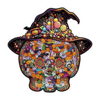 Halloween Witch Hat Wooden Puzzle – 127-Piece DIY Decor