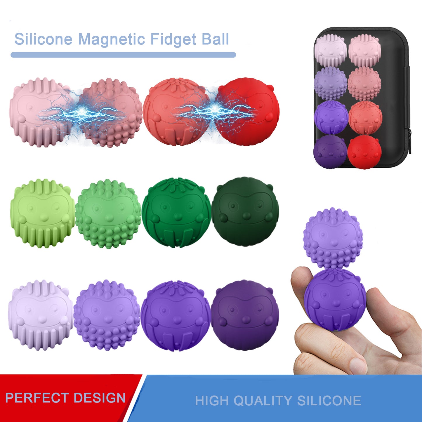 Free Shipping Magnetic Textured Fidget Balls – Sensory Stress Relief Toys for Adults & Teens