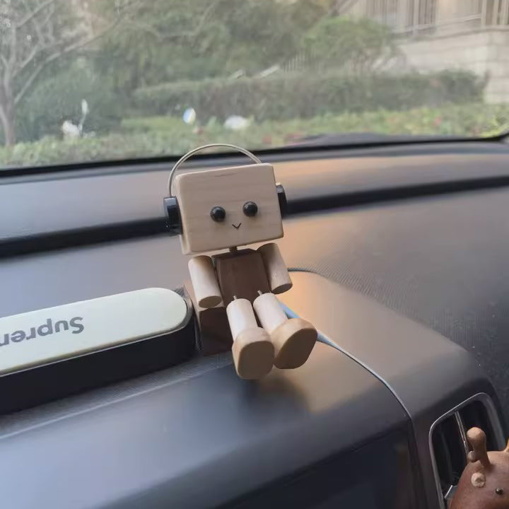 Free Shipping Swaying Wooden Man Figurine | Handcrafted Car & Desk Decor